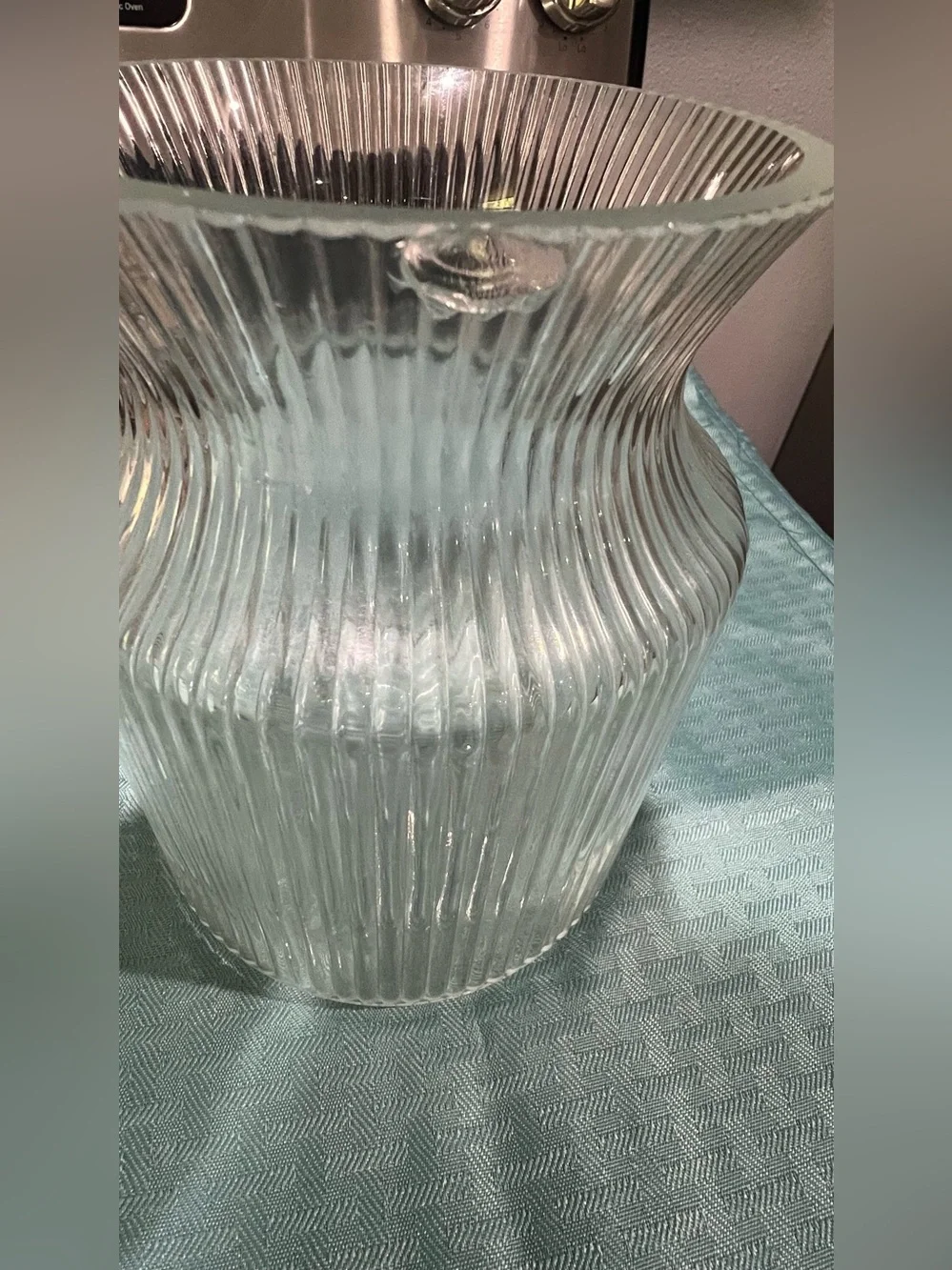 Clear Ribbed Glass Vase - Home Accents